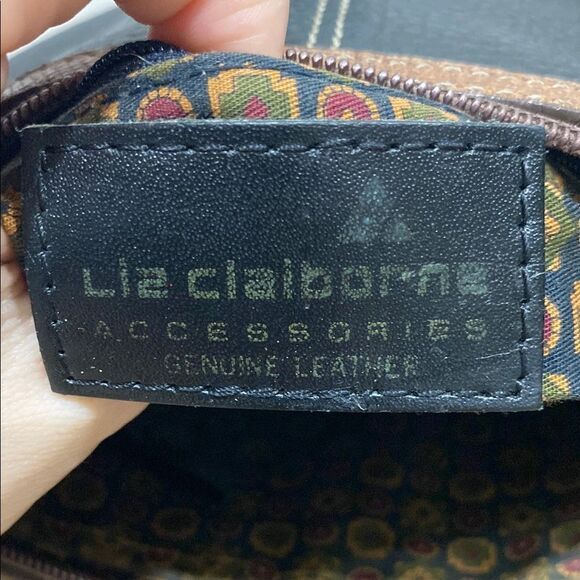 Vintage Liz Claiborne Black & Brown Leather Crossbody Bag Made in Korea‎ - Picture 2 of 16